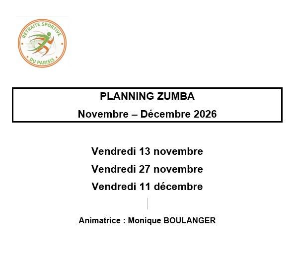 Planning zumba nov